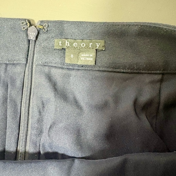 THEORY Strailia Blue Navy Wool Mini Skirt - Picture 6 of 7